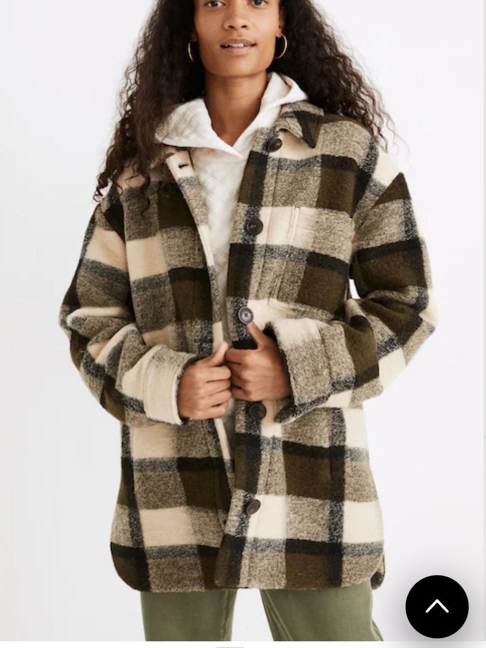 Madewell Belrose Shirt Jacket in Maran Plaid